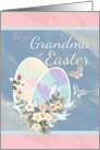 Grandma - Watercolour Easter Eggs Butterflies And Flowers card