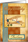 Godson Biplane Aviation Pilot - Hand Made Effect card