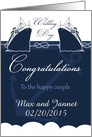 Custom Cruise Ship Wedding Congratulations Card With Nautical Elements card
