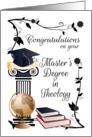 Master’s Degree In Theology Congratulations With Mortar Board card