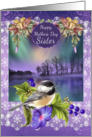 Sister Mother’s Day, With Bird Flowers Lance And The Northern Lights card