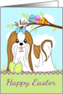 Easter With Little Shih Tzu And Easter Eggs card
