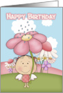 Birthday - Little Garden Fairy With Flowers card
