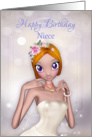 Niece With Fantasy Female In Cream Dress And Flowers card