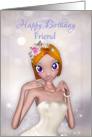 Friend Fantasy Female In Cream Dress And Flowers card