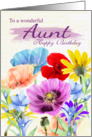 Aunt Watercolor Wild Flowers card