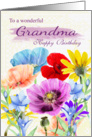 Grandma Watercolor Wild Flowers card
