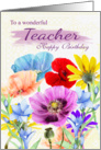 Teacher Watercolor Wild Flowers card