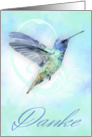 Thank You In German - Watercolor Hummingbird Print card