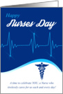 Nurses Day With Cardiogram and Caduceus card