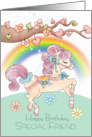 Friend Birthday With A Sweet Watercolor Prancing Pony card