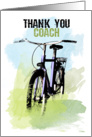 Bicycle Coach Thank You Grunge And Watercolor Print card