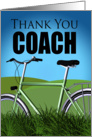 Bicycle Coach Thank You Grass And Hills Scenery card