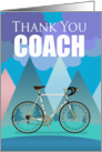 Bicycle Coach Thank You, Modern Landscape Vector Scenery card