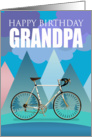 Grandpa, Multi Colored Design With Drop Handlebar Bicycle card