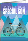 Son, Multi Colored Design With Drop Handlebar Bicycle card