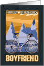 Boyfriend, Stylish Drop Handlebar Bicycle And Mountain Design card
