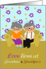 Grandparents Day Grandparents On A Comfy Sofa With Flowers card