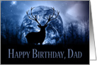 Dad Fantasy Stag Silhouette With Trees And Glorious Sky card