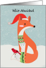 Feliz Navidad - Spanish Christmas Greeting With Fox And Cardinal Bird card