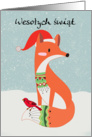 Polish Language Christmas Greeting With Fox And Cardinal Bird card