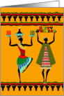 Happy Kwanzaa, Tribal design with candles and elephant border card
