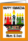 Mum & Dad, Kwanzaa Candles And Assorted Females In Pretty Outfits card