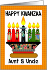 Aunt & Uncle, Kwanzaa Candles And Assorted Females In Pretty Outfits card