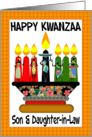 Son & Daughter-in-Law, Kwanzaa Candles And Assorted Females card