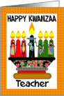 Teacher, Kwanzaa Candles And Assorted Females card