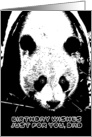 Dad Panda Bear Birthday Wishes In Black And White stylised effect card