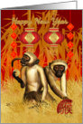 Chinese New Year, Year Of The Monkey, Two Monkey’s With Coin card