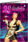 25th Birthday Party Invitation - Bling Stylish Design card