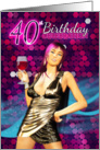 40th Birthday Party Invitation - Bling Stylish Design card