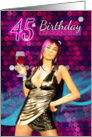 45th Birthday Party Invitation - Bling Stylish Design card