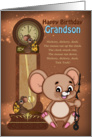Grandson, Hickory Dickory Dock Mouse And Clock card