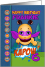 Frankie 6th Birthday Superhero Bee card
