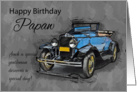 Papaw, Vintage Blue Car On Watercolor Background card