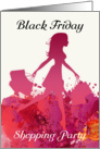 Black Friday Shopping Invitations With Shopping Female card