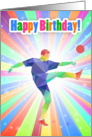 Soccer / Football Player Birthday Colorful Abstract Pattern card