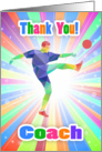 Thank you soccer / football coach, with abstract colorful design card