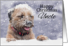 Uncle, Christmas, Border Terrier Dog In The Snow card