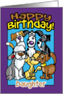Daughter, Birthday Celebration Dogs, Lots of dogs card