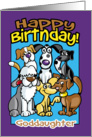 Goddaughter, Birthday Celebration Dogs, Lots of dogs card