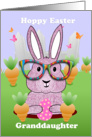 Granddaughter, Hoppy Easter With Rabbit In Loud Glasses card