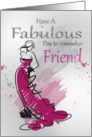 Friend, Birthday Greeting With Female In A Stylish Dress card