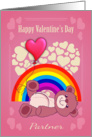 Partner, lesbian / gay, Valentine’s Day With Teddy Bear And Hearts card