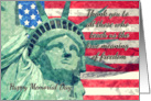 Statue of Liberty And American Flag Watercolor, Memorial Day card