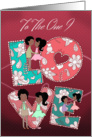 To the one I love Patterned Love And Loving African American Couple card