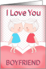 Boyfriend, Gay, Cute Kissing Couple Valentine With Heart card